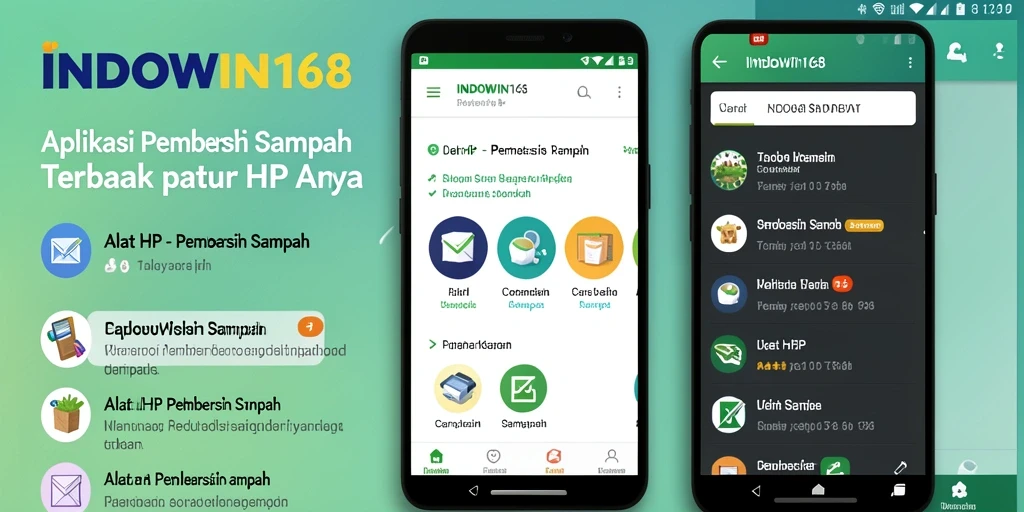 Tampilan antarmuka pengguna INDOWIN168 saat melakukan pembersihan sampah.