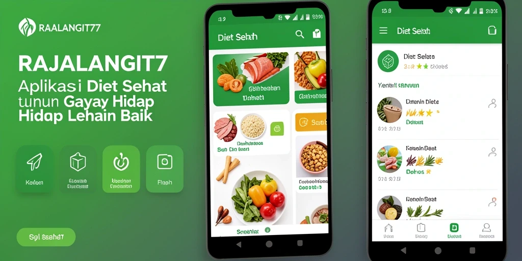 Antarmuka aplikasi RAJALANGIT77 yang ramah pengguna untuk Diet Sehat.